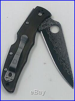 Spyderco C10TIPD Titanium Handle Endura 4 Straight Vg-10 Damascus Folding Knife