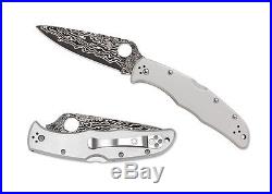 Spyderco C10tipd Endura Titanium Damascus Blade Steel Plain Edge Folding Knife