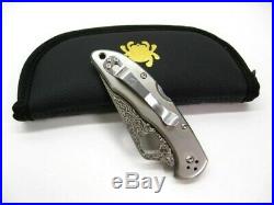 Spyderco C11TIPD Titanium Handle Delica 4 Straight Vg-10 Damascus Folding Knife