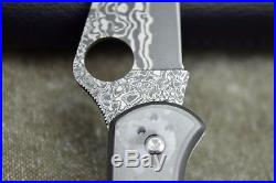 Spyderco C11TIPD Titanium Handle Delica 4 VG10 Damascus Folding Knife