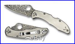 Spyderco Delica 4 C11TIPD Folding Knife, 2.9 Damascus Blade, Titanium Handle