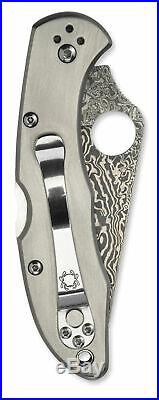 Spyderco Delica 4 Folding Knife, 2.9 Titanium Damascus Steel Blade C11TIPD