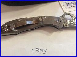 Spyderco Delica 4 Lockback Folding Knife 3 Damascus Steel Blade Titanium Handle