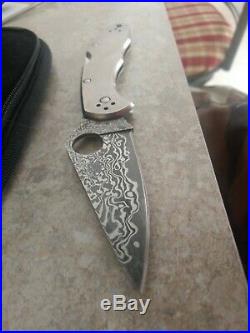 Spyderco Delica 4 Titanium Damascus Folding Knife