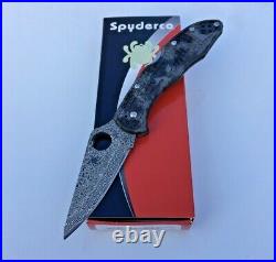 Spyderco Delica Exclusive Folder 2.8 Inch Damascus VG10 Steel Blade GRAY-BLACK