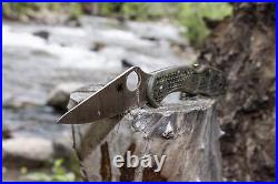 Spyderco Delica Titanium Damascus Plain Edge with Zippered Case C11TIPD