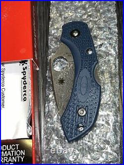 Spyderco Dragonfly 2 Blue FRN Damascus Knifejoy Exclusive