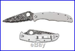 Spyderco Endura 4 C10TIPD Folding Knife, 3-7/8 Damascus Blade, Titanium, Dealer