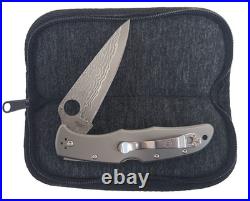 Spyderco Endura 4 Damascus Plain Blade Titanium Handles C10TIPD