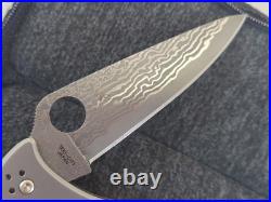 Spyderco Endura 4 Damascus Plain Blade Titanium Handles C10TIPD
