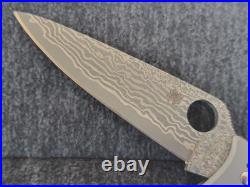 Spyderco Endura 4 Damascus Plain Blade Titanium Handles C10TIPD