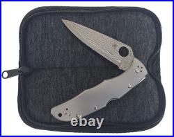 Spyderco Endura 4 Damascus Plain Blade Titanium Handles C10TIPD