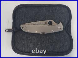 Spyderco Endura 4 Damascus Plain Blade Titanium Handles C10TIPD