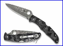 Spyderco Endura 4 Folding Knife GRY/BLK Zome Handle Damascus Plain Edge C10ZPGYD