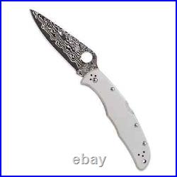 Spyderco Endura 4 Titanium Damascus 3.83 PlainEdge Folding Pocket Knife C10TIPD