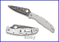 Spyderco Endura 4 Titanium Damascus 3.83 PlainEdge Folding Pocket Knife C10TIPD