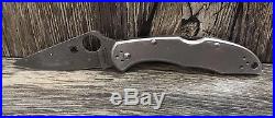 Spyderco Endura 4 Titanium/Damascus Folding Knife Plain Edge Blade NEW