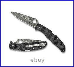 Spyderco Endura 4 ZOME Black Gray FRN Pocket Knife C10ZPGYD Damascus Blade