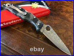 Spyderco Knife Endura Damascus Steel Zome Grey Black C10ZPGYD