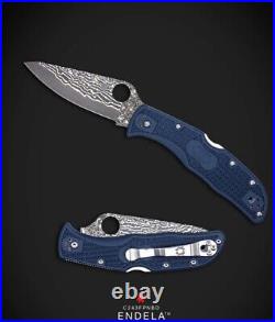 -? Spyderco Knifejoy Exclusive Endela Blue FRN Damascus VG10-C243FPNBD