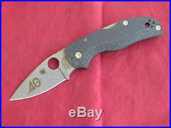 Spyderco Native 5 40th Anniv Stainless Damascus Folding Lockback Knife, Nr Mint