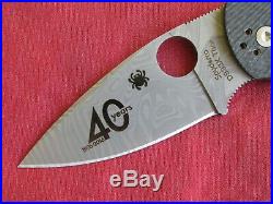 Spyderco Native 5 40th Anniv Stainless Damascus Folding Lockback Knife, Nr Mint