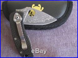 Spyderco damascus Persistence Folding Knife 2-3/4 Plain Blade carbon fiber