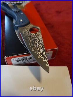 Spyderco knife Seki Japan Delica 4 Dk Blue Damascus Exculisive Gents folding loc