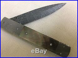 Steier Custom Folding Knife, Damascus Blade