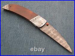 Steven Busch Custom Damascus Liner-Lock Folding Knife