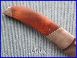 Steven Busch Custom Damascus Liner-Lock Folding Knife