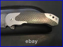 Steven Kelly Custom Damascus Collision Flipper Folder Folding Knife