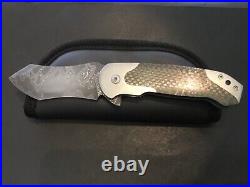 Steven Kelly Custom Damascus Collision Flipper Folder Folding Knife