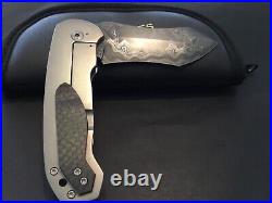 Steven Kelly Custom Damascus Collision Flipper Folder Folding Knife