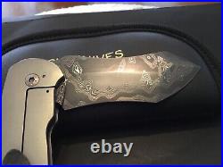 Steven Kelly Custom Damascus Collision Flipper Folder Folding Knife