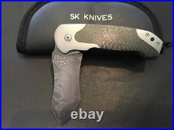 Steven Kelly Custom Damascus Collision Flipper Folder Folding Knife