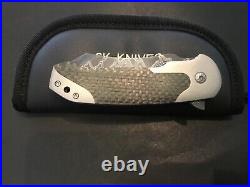 Steven Kelly Custom Damascus Collision Flipper Folder Folding Knife