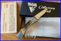 Stunning Buck 505 Knight Bcci Club Stag Damascus Knife Never Used In Box N21