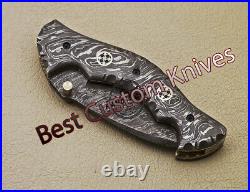 Stunning Custom Hand Made Damascus Steel Blade, Pocket Folding Knife-liner Lock