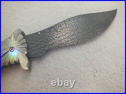 Stunning Doug Casteel XXL Custom Handmade Folding Art Knife Damascus Blade
