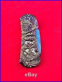 Suchat-Custom-Folding-Knife-Damascus-Steel-Engraving-Black-Pearl-Dragon-Art-k02