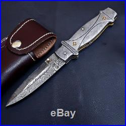 Superb Handmade Full Damascus Steel Folding/pocket Hunting Knife Liner Lock