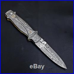 Superb Handmade Full Damascus Steel Folding/pocket Hunting Knife Liner Lock