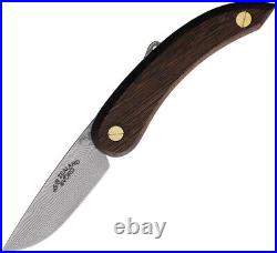 Svord Peasant Brown Wood Folding Damascus Steel Pocket Knife PKDAMAX
