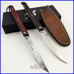 Swedish Powder Damascus Steel Folding Knife Wood Handle M390 Pocket Knives EDC