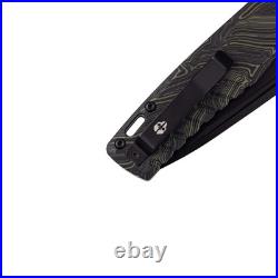 TEKTO F3 Charlie Folding Knife, Damascus G10 Handle with Black Accents, D2 Steel