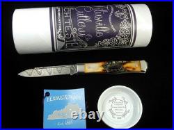 TITUSVILLE CUTLERY AMBER STAG LEXINGTONIAN COFFIN JACK DAMASCUS KNIFE 1 of 15