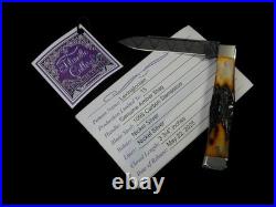 TITUSVILLE CUTLERY AMBER STAG LEXINGTONIAN COFFIN JACK DAMASCUS KNIFE 1 of 15