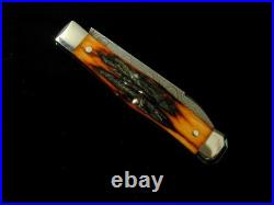 TITUSVILLE CUTLERY AMBER STAG LEXINGTONIAN COFFIN JACK DAMASCUS KNIFE 1 of 15