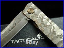 Tacticalgearz Custom Titanium Snakeskin Knife Damascus Like We Two Sun Kizer Qsp